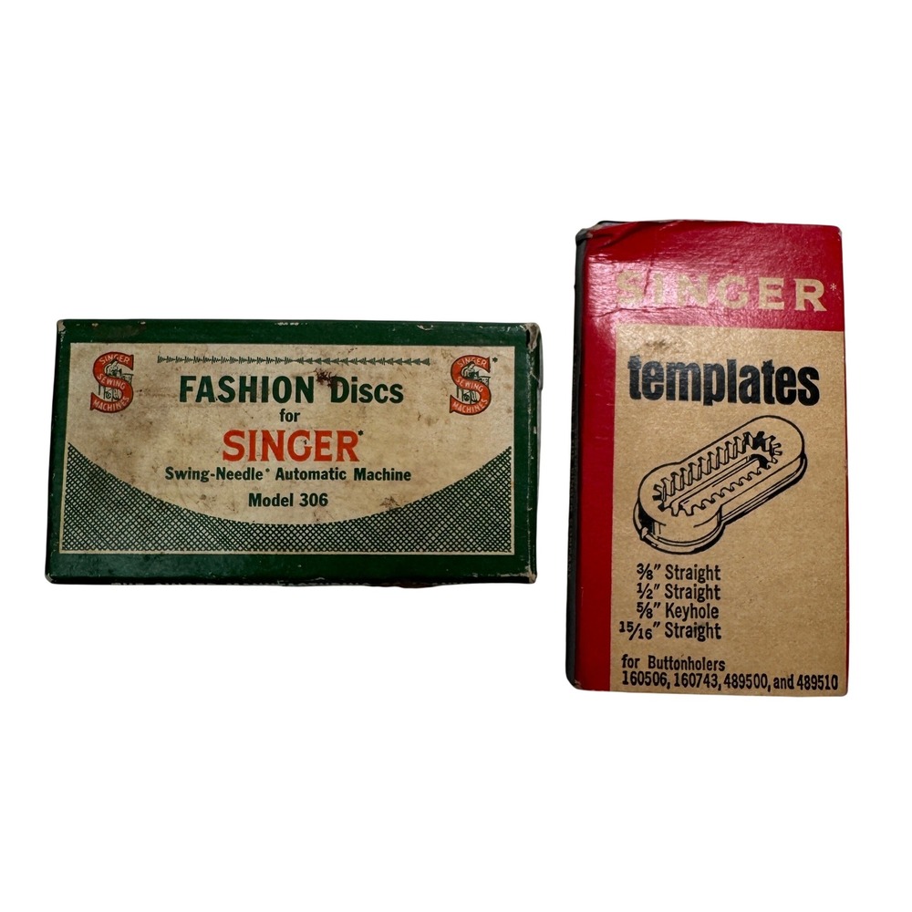 Vintage Singer Fashion Discs Model 306 & Buttonhole Templates Lot Simanco USA - Picture 2 of 5